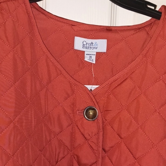 2X women's jacket. Croft and Barrow classic light weight quilted NWT mineral red - Picture 3 of 6